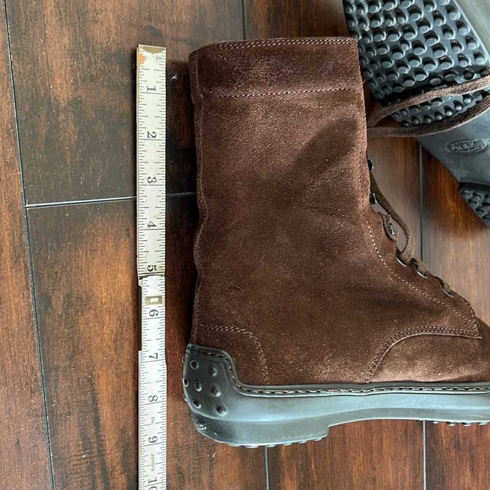 Tod's Dark Brown Suede Lace-Up Ankle Boots - Picture 12 of 13
